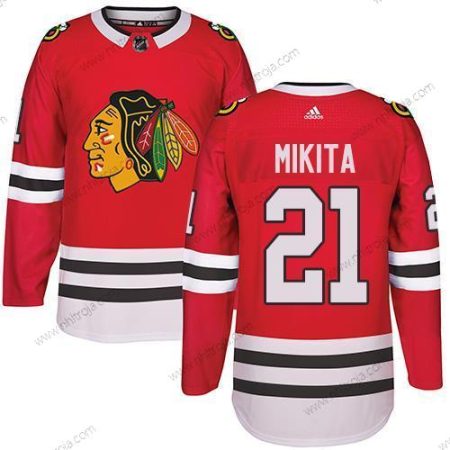 Adidas Herrar Chicago Blackhawks #21 Stan Mikita Röd Autentisk Stitched NHL Hemma Tröjor