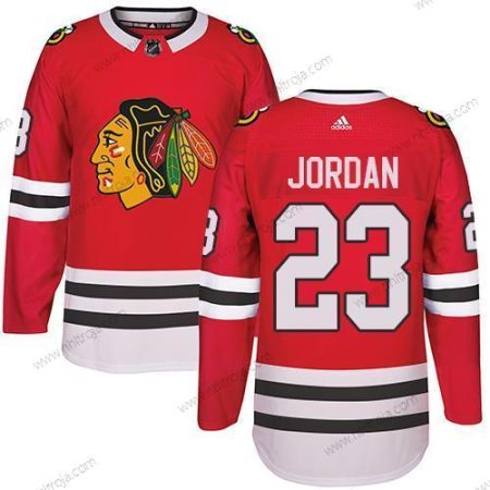 Adidas Herrar Chicago Blackhawks #23 Michael Jordan Röd Autentisk Stitched NHL Hemma Tröjor