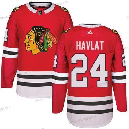 Adidas Herrar Chicago Blackhawks #24 Martin Havlat Röd Autentisk Stitched NHL Hemma Tröjor