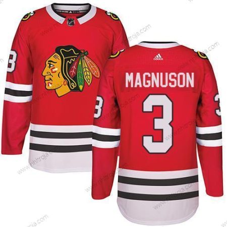 Adidas Herrar Chicago Blackhawks #3 Keith Magnuson Röd Autentisk Stitched NHL Hemma Tröjor