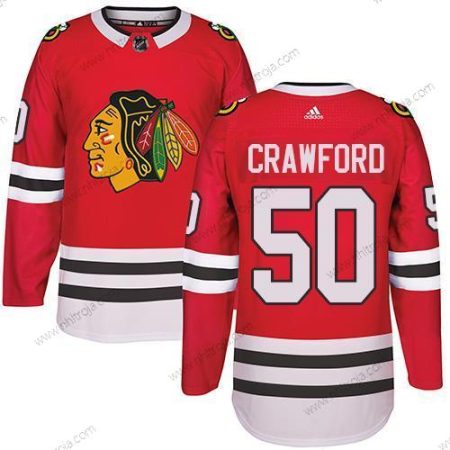 Adidas Herrar Chicago Blackhawks #50 Corey Crawford Röd Autentisk Stitched NHL Hemma Tröjor