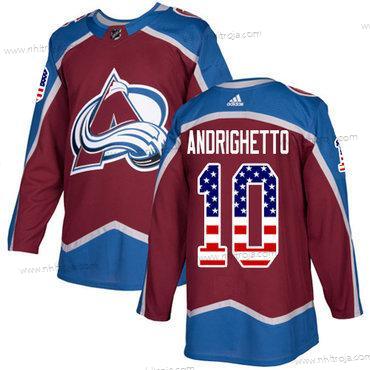 Adidas Herrar Colorado Avalanche #10 Sven Andrighetto Röd Autentisk USA Flag Stitched NHL Hemma Tröjor