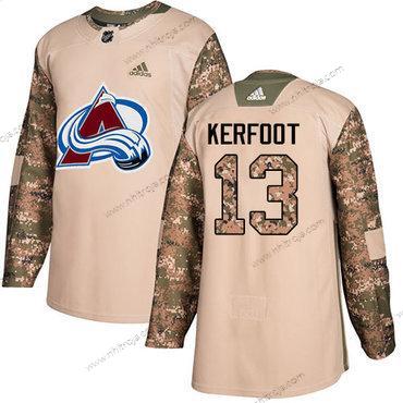 Adidas Herrar Colorado Avalanche #13 Alexander Kerfoot Camo Autentisk 2017 Veterans Day Stitched NHL Tröjor