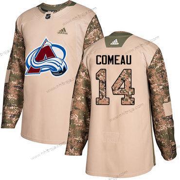 Adidas Herrar Colorado Avalanche #14 Blake Comeau Camo Autentisk 2017 Veterans Day Stitched NHL Tröjor