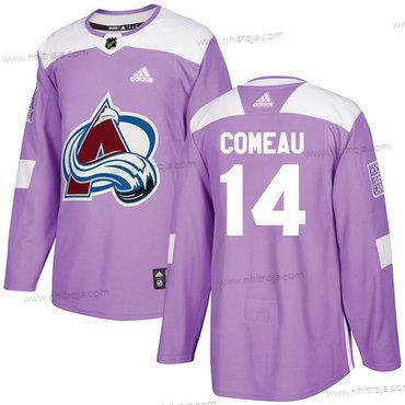 Adidas Herrar Colorado Avalanche #14 Blake Comeau Lila Autentisk Bekämpar cancer Stitched NHL Tröjor