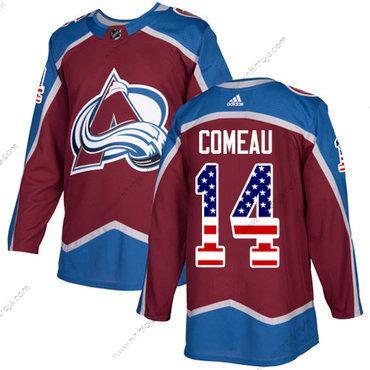 Adidas Herrar Colorado Avalanche #14 Blake Comeau Röd Autentisk USA Flag Stitched NHL Hemma Tröjor