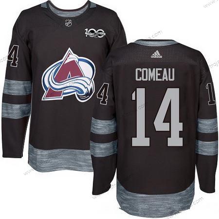 Adidas Herrar Colorado Avalanche #14 Blake Comeau Svart 100th Jubileum Stitched NHL 2017 Hockey Tröjor