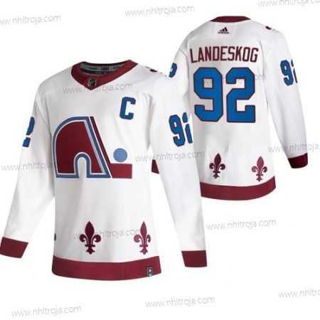 Adidas Herrar Colorado Avalanche #92 Gabriel Landeskog Vit 2020-21 Omvänd Retro Alternativ NHL Tröjor