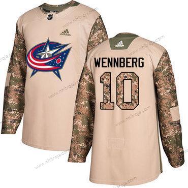 Adidas Herrar Columbus Blue Jackets #10 Alexander Wennberg Camo Autentisk 2017 Veterans Day Stitched NHL Tröjor