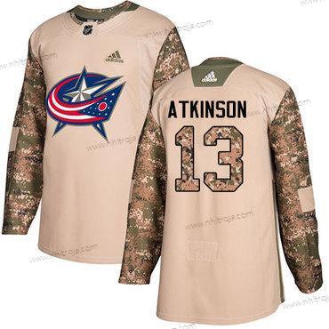 Adidas Herrar Columbus Blue Jackets #13 Cam Atkinson Camo Autentisk 2017 Veterans Day Stitched NHL Tröjor