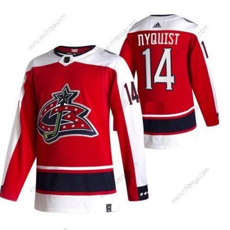 Adidas Herrar Columbus Blue Jackets #14 Gustav Nyquist Röd 2020-21 Omvänd Retro Alternativ NHL Tröjor