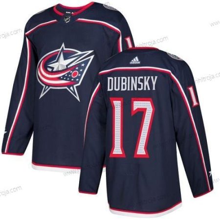 Adidas Herrar Columbus Blue Jackets #17 Brandon Dubinsky Marin Blå Autentisk Stitched NHL Hemma Tröjor