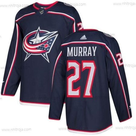 Adidas Herrar Columbus Blue Jackets #27 Ryan Murray Marin Blå Autentisk Stitched NHL Hemma Tröjor