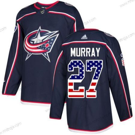 Adidas Herrar Columbus Blue Jackets #27 Ryan Murray Marin Blå Autentisk USA Flag Stitched NHL Hemma Tröjor