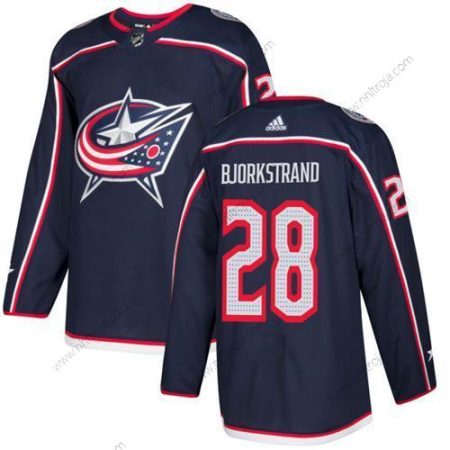 Adidas Herrar Columbus Blue Jackets #28 Oliver Bjorkstrand Marin Blå Autentisk Stitched NHL Hemma Tröjor