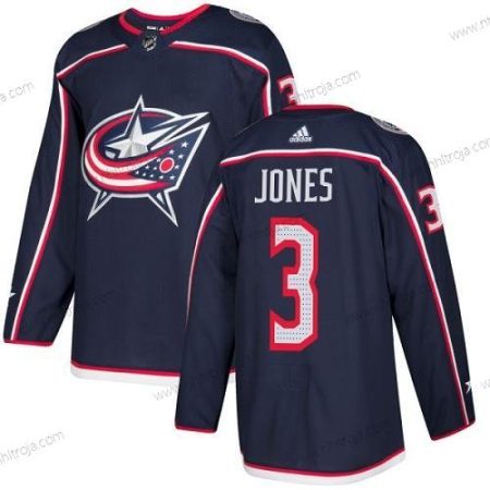 Adidas Herrar Columbus Blue Jackets #3 Seth Jones Marin Blå Autentisk Stitched NHL Hemma Tröjor