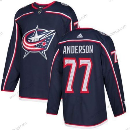 Adidas Herrar Columbus Blue Jackets #77 Josh Anderson Marin Blå Autentisk Stitched NHL Hemma Tröjor