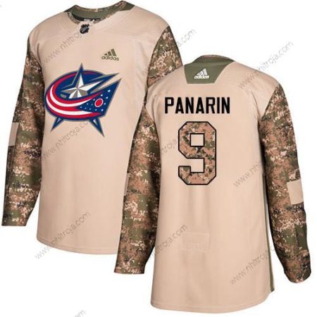 Adidas Herrar Columbus Blue Jackets #9 Artemi Panarin Camo Autentisk 2017 Veterans Day Stitched NHL Tröjor