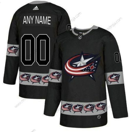 Adidas Herrar Columbus Blue Jackets Skräddarsydda Svart Team Logos Tröjor