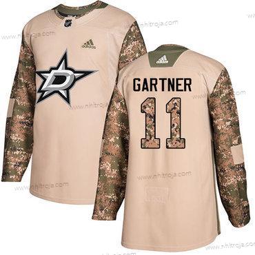 Adidas Herrar Dallas Stars #11 Mike Gartner Camo Autentisk 2017 Veterans Day Stitched NHL Tröjor