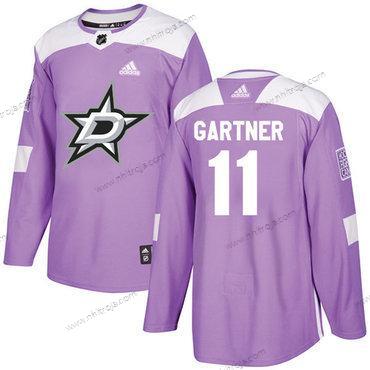 Adidas Herrar Dallas Stars #11 Mike Gartner Lila Autentisk Bekämpar cancer Stitched NHL Tröjor