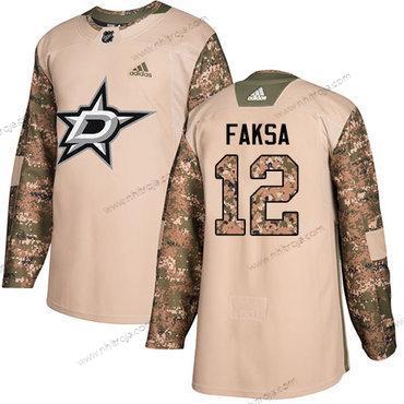 Adidas Herrar Dallas Stars #12 Radek Faksa Camo Autentisk 2017 Veterans Day Stitched NHL Tröjor