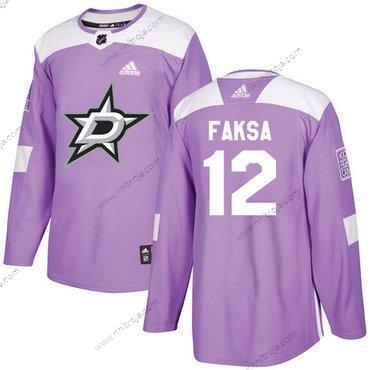 Adidas Herrar Dallas Stars #12 Radek Faksa Lila Autentisk Bekämpar cancer Stitched NHL Tröjor