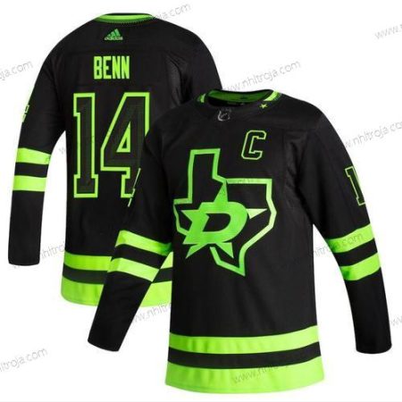 Adidas Herrar Dallas Stars #14 Jamie Benn Svart 2020-21 Omvänd Retro Alternativ NHL Tröjor