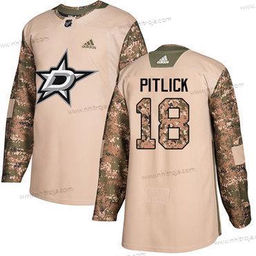 Adidas Herrar Dallas Stars #18 Tyler Pitlick Camo Autentisk 2017 Veterans Day Stitched NHL Tröjor