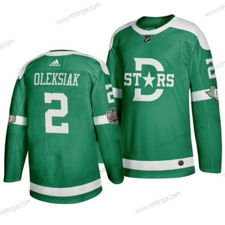 Adidas Herrar Dallas Stars 2 Jamie Oleksiak Grön 2020 Vinter Klassisk Tröjor