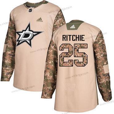 Adidas Herrar Dallas Stars #25 Brett Ritchie Camo Autentisk 2017 Veterans Day Stitched NHL Tröjor