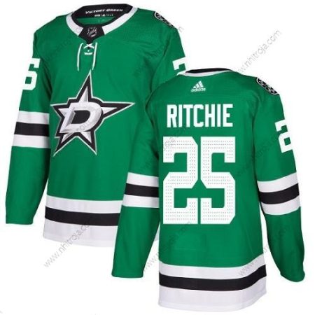 Adidas Herrar Dallas Stars #25 Brett Ritchie Grön Autentisk Stitched NHL Hemma Tröjor