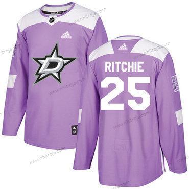 Adidas Herrar Dallas Stars #25 Brett Ritchie Lila Autentisk Bekämpar cancer Stitched NHL Tröjor