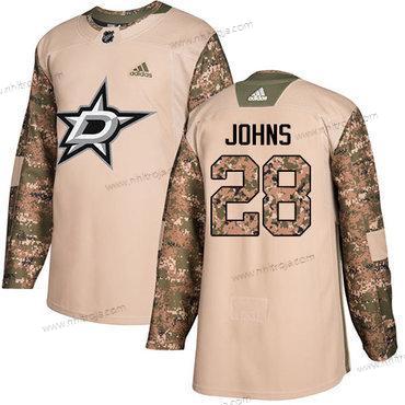 Adidas Herrar Dallas Stars #28 Stephen Johns Camo Autentisk 2017 Veterans Day Stitched NHL Tröjor