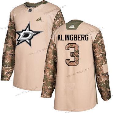 Adidas Herrar Dallas Stars #3 John Klingberg Camo Autentisk 2017 Veterans Day Stitched NHL Tröjor