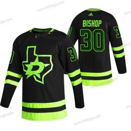 Adidas Herrar Dallas Stars #30 Ben Bishop Svart 2020-21 Omvänd Retro Alternativ NHL Tröjor