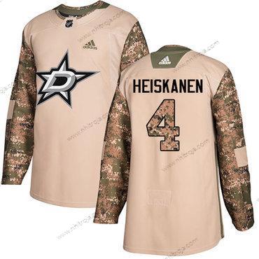 Adidas Herrar Dallas Stars #4 Miro Heiskanen Camo Autentisk 2017 Veterans Day Stitched NHL Tröjor