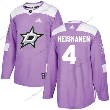 Adidas Herrar Dallas Stars #4 Miro Heiskanen Lila Autentisk Bekämpar cancer Stitched NHL Tröjor