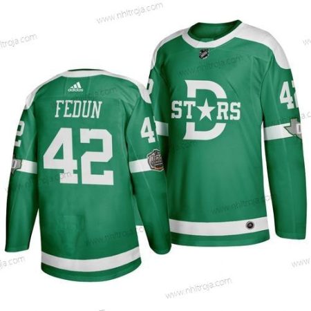 Adidas Herrar Dallas Stars 42 Taylor Fedun Grön 2020 Vinter Klassisk Tröjor