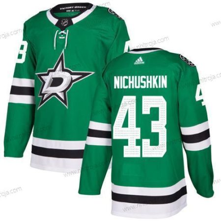 Adidas Herrar Dallas Stars #43 Valeri Nichushkin Grön Autentisk Stitched NHL Hemma Tröjor