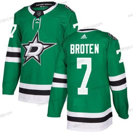 Adidas Herrar Dallas Stars #7 Neal Broten Grön Autentisk Stitched NHL Hemma Tröjor