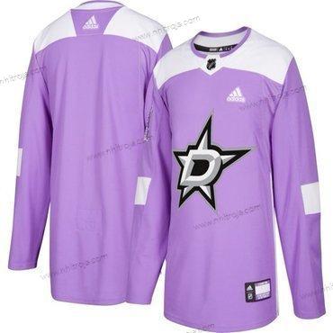 Adidas Herrar Dallas Stars Skräddarsydda Lila Rosa Hockey Bekämpar cancer Träning Tröjor