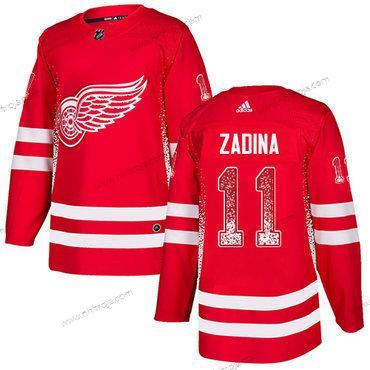 Adidas Herrar Detroit Red Wings #11 Filip Zadina Autentisk Röd Tröjor