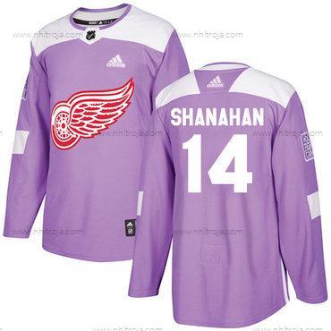 Adidas Herrar Detroit Red Wings #14 Brendan Shanahan Lila Autentisk Bekämpar cancer Stitched NHL Tröjor