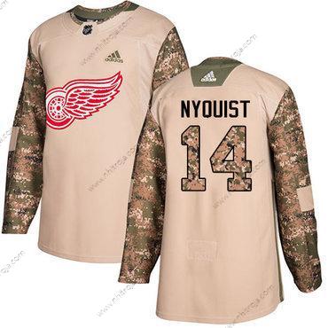 Adidas Herrar Detroit Red Wings #14 Gustav Nyquist Camo Autentisk 2017 Veterans Day Stitched NHL Tröjor