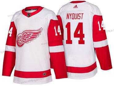 Adidas Herrar Detroit Red Wings #14 Gustav Nyquist Vit 2017-2018 Hockey Stitched NHL Tröjor