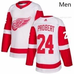 Adidas Herrar Detroit Red Wings 24 Bob Probert Autentisk Vit NHL Borta Tröjor