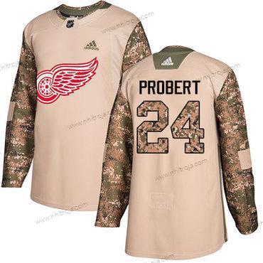 Adidas Herrar Detroit Red Wings #24 Bob Probert Camo Autentisk 2017 Veterans Day Stitched NHL Tröjor