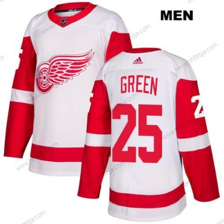 Adidas Herrar Detroit Red Wings #25 Mike Grön Vit Autentisk NHL Borta Tröjor