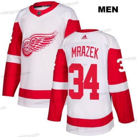 Adidas Herrar Detroit Red Wings #34 Petr Mrazek Vit Autentisk NHL Borta Tröjor